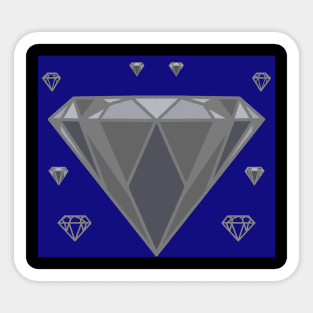 Silver diamond on sapphire Sticker